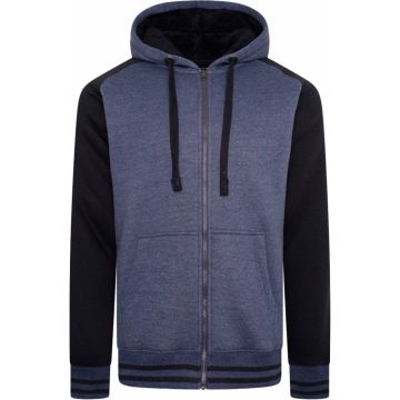 Kam Mens Big Size Raglan Sleeve Zip Through Sherpa Fleece Hoody