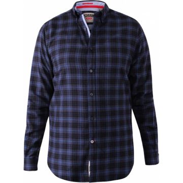 Duke Mens Big Size Flannel Check Button Down Casual Long Sleeve Shirt