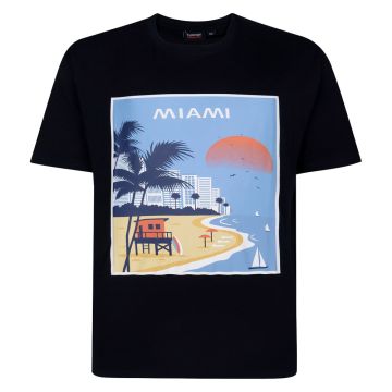 Espionage Mens Big Size Miami Poster Print Crew Neck TShirt