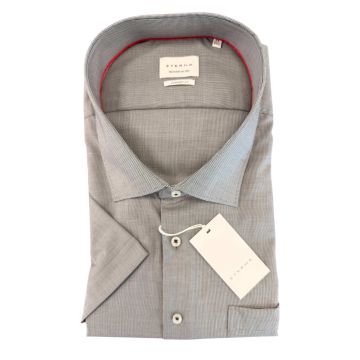 Eterna Mens Big Size Comfort Fit Mini Dogtooth Formal Short Sleeve Shirt