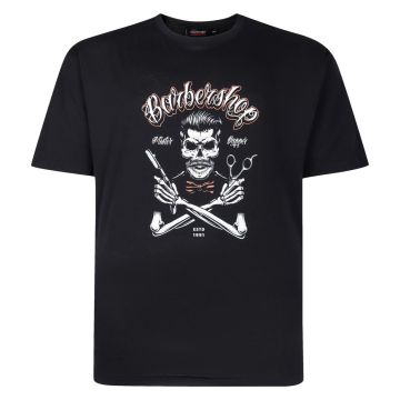 Espionage Mens Big Size Barber Shop Skull Print T-Shirt