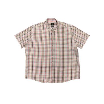 Kings Road Mens Big Size Casual Check Cotton Short Sleeve Shirt