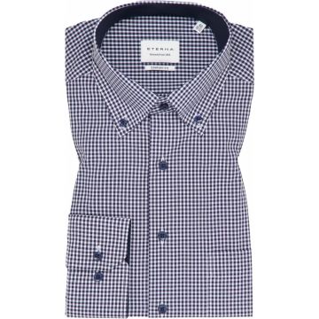 Eterna Mens Big Size Comfort Fit Non Iron Cotton Button Down Collar Formal Long Sleeve Shirt With Breast Pocket