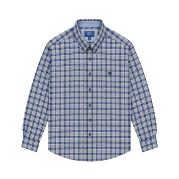 Drifter By Douglas and Grahame Mens Big Size Check Button Down Collar Casual Long Sleeve Shirt