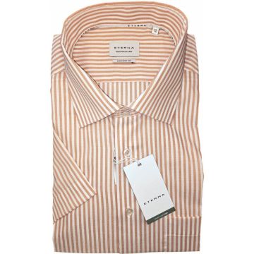 Eterna Mens Big Size Comfort Fit Stripe Short Sleeve Shirt