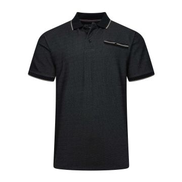 Kam Mens Big Size Fashion Dobby Pique Tipped Polo Shirt
