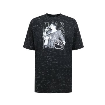 D555 Mens Big Size Elvis Print Crew Neck T Shirt