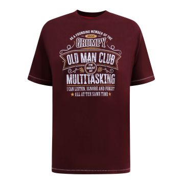D555 Mens Big Size Multitasking Grumpy Old Man'S Club Printed Crew Neck T-Shirt