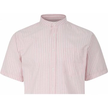 Kam Mens Big Size Grandad Collar Cotton Casual Short Sleeve Shirt With Breast Pocket