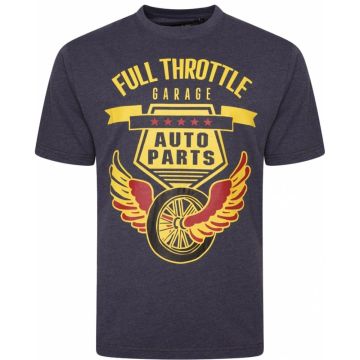 Kam Mens Big Size Full Throttle Print Cotton Crew Neck T Shirt