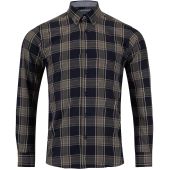 Douglas+Grahame Mens Big Size Big Check Button Down Collar Casual Long Sleeve Shirt