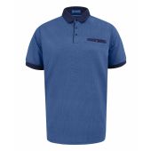 D555 Mens Big Size All Over Print With Contrast Collar And Cuff Short Sleeve Polo With Chest Pocket