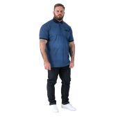 D555 Mens Big Size All Over Print With Contrast Collar And Cuff Short Sleeve Polo With Chest Pocket