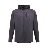 D555 Mens Big Size Detachable Hood Bonded Fleece Zip Through Hoody With Cut And Sew Panels