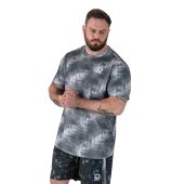 D555 Mens Big Size Sports Top Dry Wear Light Weight All Over Print Crew Neck T-shirt