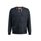 D555 Mens Big Size Button Cardigan With Fine Fleece Lining