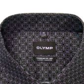 Olymp Mens Big Size Fine Satin Cotton Print Shirt