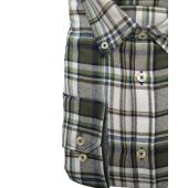 Kings Road Mens Big Size Brushed Cotton Check Casual Long Sleeve Shirt