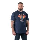 D555 Mens Big Size Hell Riders Print Cotton Crew Neck T Shirt