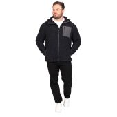 D555 Mens Big Size Micro Fleece Hooded Zip Through Hoody With Polyester Hood and Pocket