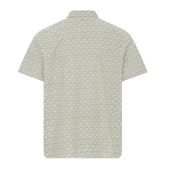 Blend Mens Big Size Linen Mix Palm Tree Print Short Sleeve Shirt