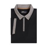 Mish Mash Mens Big Size Fashion Zip Polo With Dogtooth Contrast Collar And Cuff