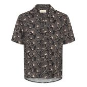 Blend Mens Big Size Flower Print Short Sleeve Shirt