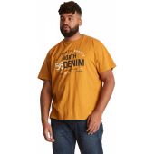 North 56 Denim Mens Big Size Logo Print Crew Neck Cotton T Shirt