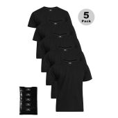 D555 Mens Big Size 5 Pack Combed Cotton Crew Neck T-Shirt