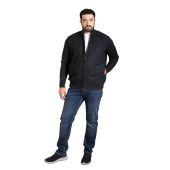 D555 Mens Big Size Fine Fleece Lined Cable Front And Zip Front Cardigan