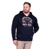 D555 Mens Big Size Adventurer Printed Zip Through Hoody