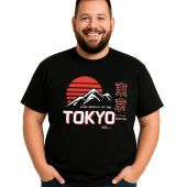 Ed Baxter Mens Big Size Tokyo Print T-Shirt