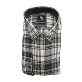 Kings Road Mens Big Size Brushed Cotton Check Casual Long Sleeve Shirt