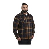 D555 Mens Big Size Brush Cotton Check Overshirt