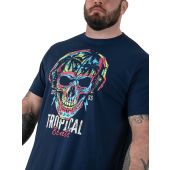 D555 Mens Big Size Tropical Beats Print Crew Neck T Shirt