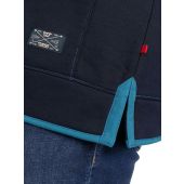 D555 Navy 1/4 Zip Neck Sweatshirt With Bear Chest Embroidery