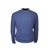 Kings Road Mens Big Size Quarter Zip Knitted Jumper