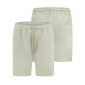 D555 Mens Big Size Stretch Pique Elasticated Waist Shorts With Pin Tuck Front