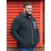D555 Mens Big Size Micro Fleece Hooded Zip Through Hoody With Polyester Hood and Pocket