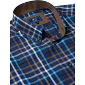 Douglas+Grahame Mens Big Size Check Button Down Collar Short Sleeve Shirt