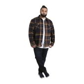 D555 Mens Big Size Brush Cotton Check Overshirt