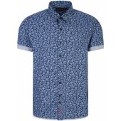 Lizard King Mens Big Size Flower Print Cotton Casual Short Sleeve Shirt