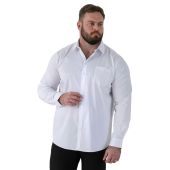 D555 Mens Big Size Stain Resistant Stretch Cotton Formal Long Sleeve Shirt
