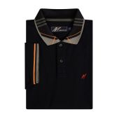 Mish Mash Mens Big Size Fasion Polo With Check Collar Detail