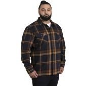D555 Mens Big Size Brush Cotton Check Overshirt