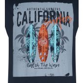 Kam Mens Big Size California Surf Print Sleeveless Tee
