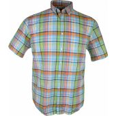 Kings Road Mens Big Size Check Casual Cotton Short Sleeve Shirt