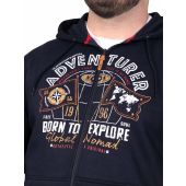D555 Mens Big Size Adventurer Printed Zip Through Hoody