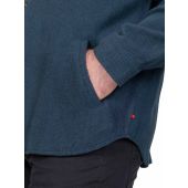 D555 Mens Big Size Long Sleeve Navy Herringbone Shacket Overshirt With Chest and Side Pockets