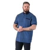 D555 Mens Big Size All Over Print With Contrast Collar And Cuff Short Sleeve Polo With Chest Pocket